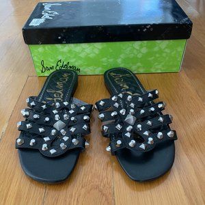 Sam Edelman Studded Black Leather Beatrice Gladiator Sandal